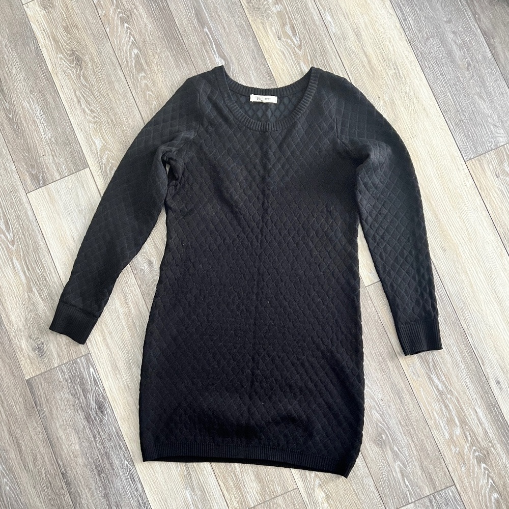 Pink Rose long sweater black dress tunic size large soft shirt top